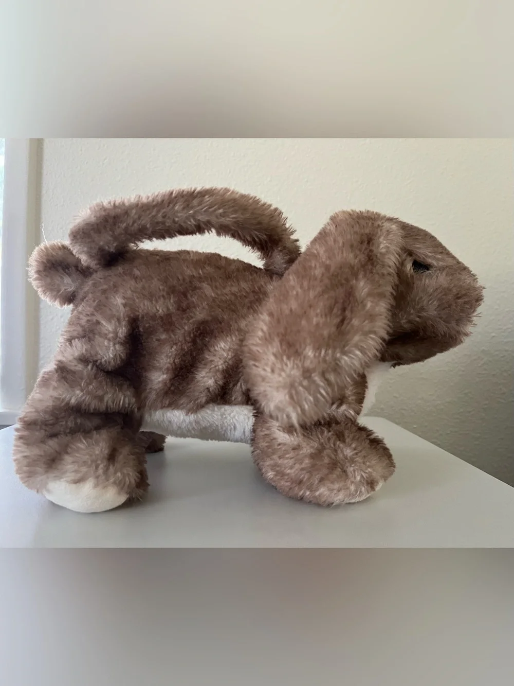 Bunny Plush Carry Handbag, Lined With Zipper, Faux Fur